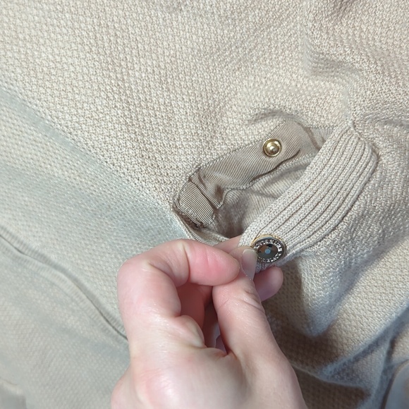 White House Black Market Modal Tan Knit Cardigan Sweater Zip Medium - Picture 14 of 17